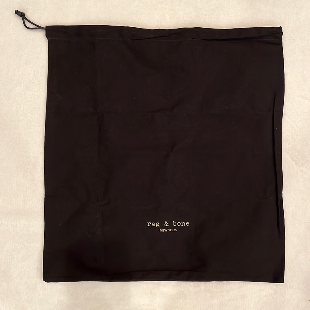 Rag & Bone Black Canvas Fabric Dust Bag Shoe Bag Purse Dust Cover NEW